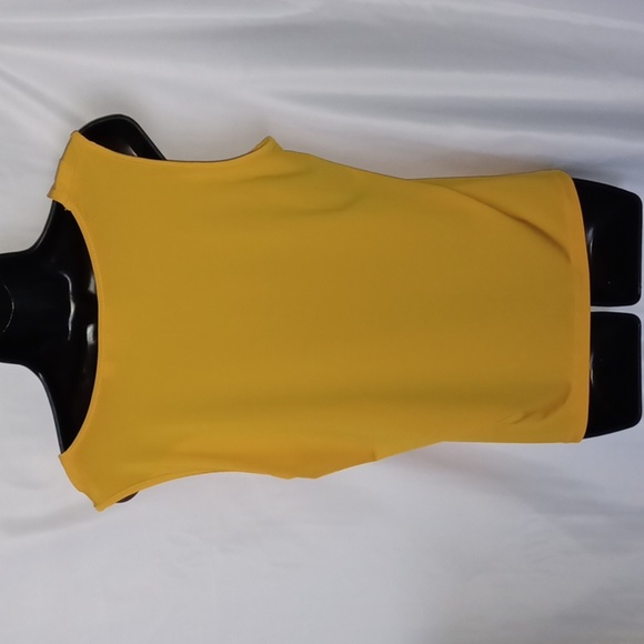 Bob Mackie Wearable Art Drape Jacket  Yellow w/Sequin Tank Top 2 Piece - Picture 4 of 8